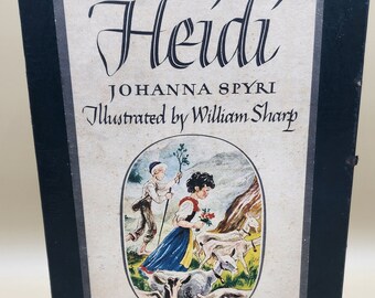 Livre à couverture rigide Heidi de 1945 dans un étui de collection