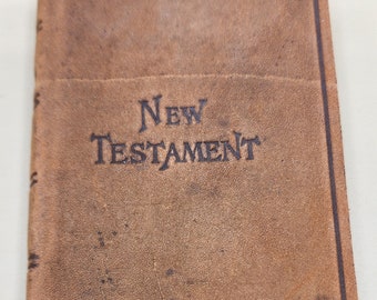 1919 leather pocket Bible w/ family inscriptions