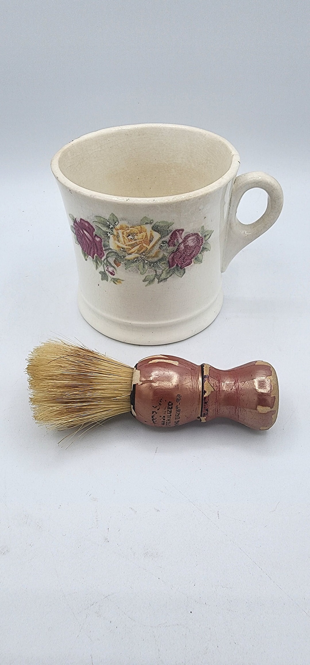 Victorian Era Shaving Mug and Brush Etsy