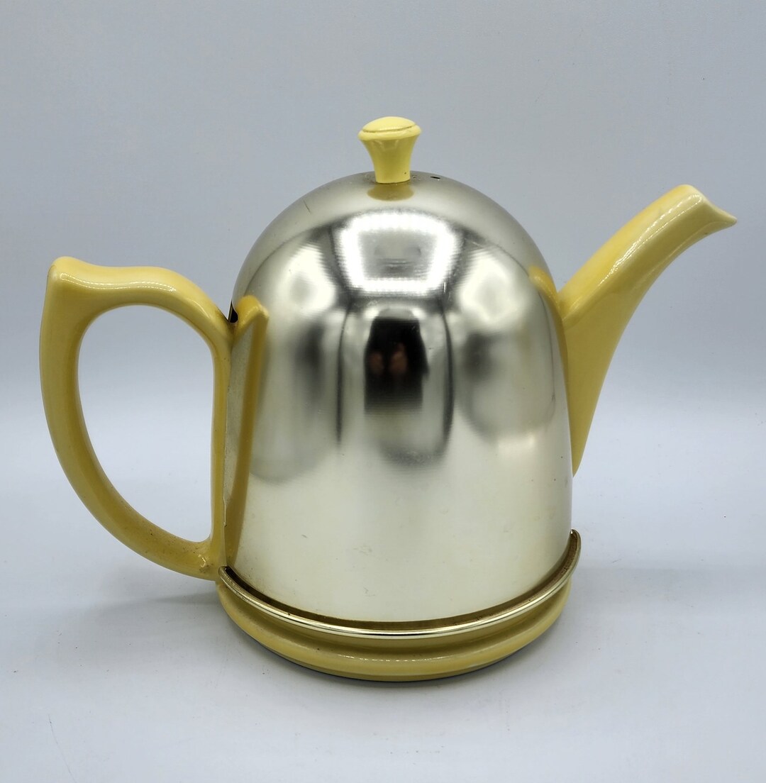 Retro 1950s Hall Yellow Teapot With Silver Cozy Etsy