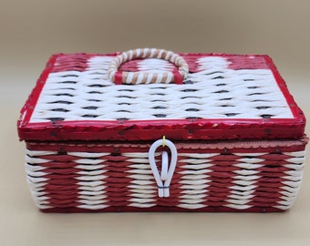 Dritz Japanese sewing basket red/white