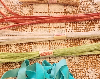 Vintage chenille pipe cleaners and velvet ribbon