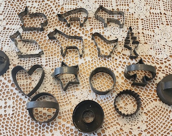 16 primitive metal cookie cutters