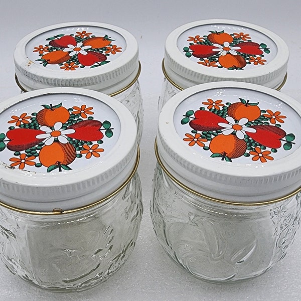 Set of 4 Kerr Country Kitchen 1/2 pt jars