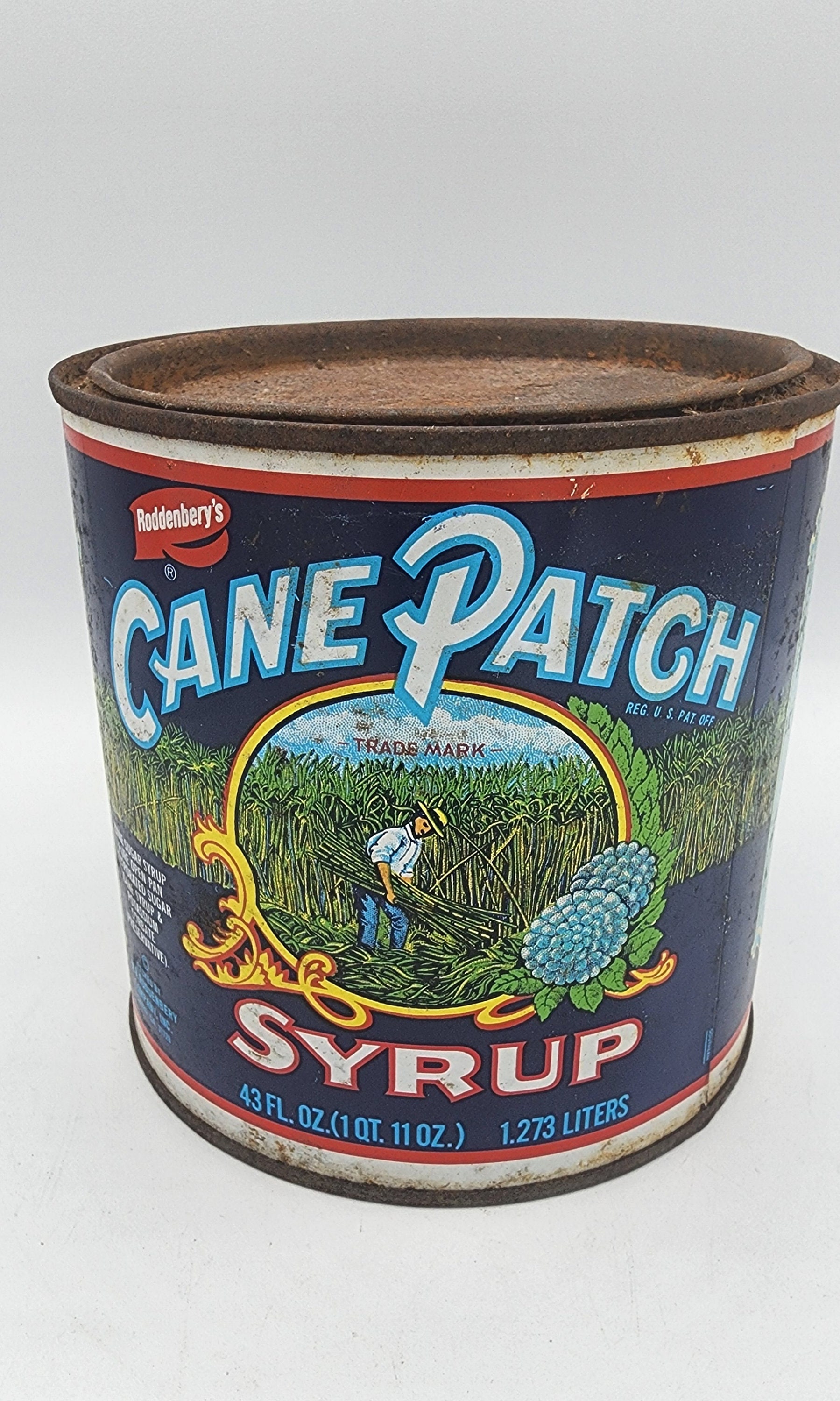 Antique Cane Patch Syrup Can With Lid Etsy