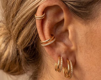 18G 16G titanium double hoop helix Hinged Segment Conch hoops Cartilage piercing 6 8 10mm