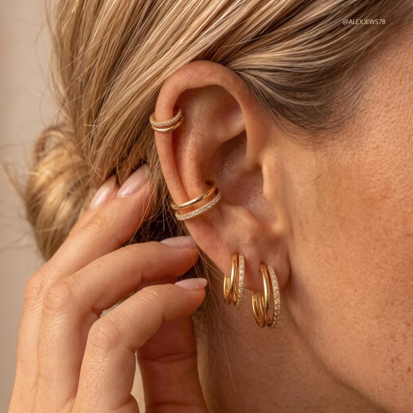 18G 16G titanium double hoop conch Hinged Segment Helix hoops Cartilage piercing 6 8 10mm
