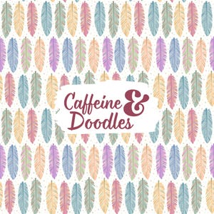 Colorful pastel watercolor feathers light seamless pattern for your projects