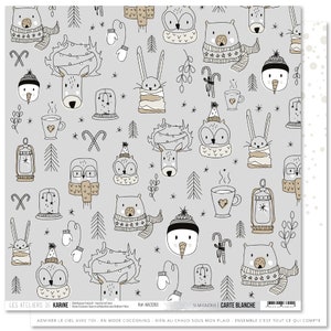 Les Ateliers de karine | Carte Blanche | Si Mignons 12 x 12 Papier