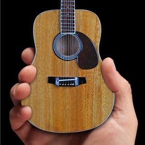 Classic Natural Finish Acoustic Miniature Guitar Replica Collectible