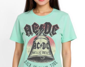 AC/DC Back In Black Tour T-Shirt - Mint