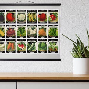Vintage Seed Packet hängende Kunst Leinwand, Card Seed Company, Bauernhaus Dekor, Garten Geschenk, Botanische Drucke, Cottage Kern, Gartenliebhaber