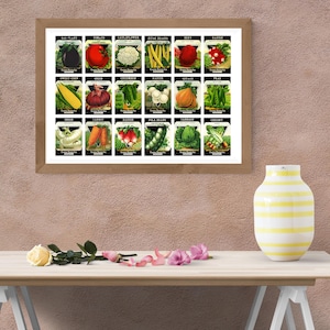Vintage Seed Packet Print, Garden Ephemera, Card Seed Company Artwork, Farmhouse Decor, Gardening Gift, Botanical Prints, 8x10, 12x16, 16x20