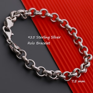 925スターリングシルバー ロロチェーンブレスレット レディース、ベルチャー中空ロング厚手チャームアンクレットチェーン メンズ、誕生日プレゼントジュエリー 彼女 彼 お父さん 奥さん お母さん