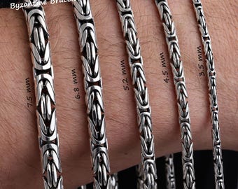 Aroncent Men's Viking Byzantine Chain Bracelet | Stainless Steel Norse Jewelry | 9 Inch Length, Punk Gothic Gift
