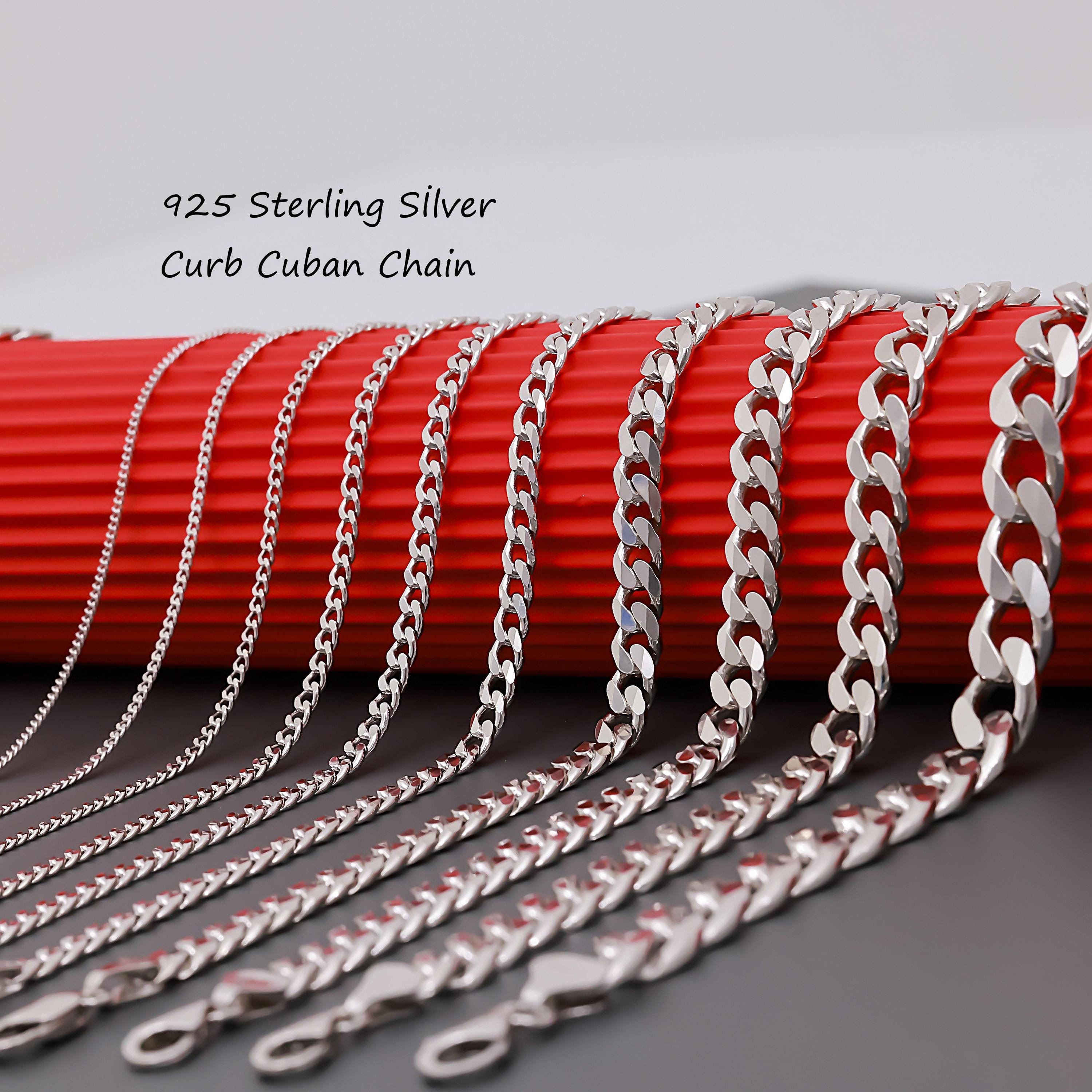 925 sterlingzilver Cubaanse ketting heren, beteugelen solide schakel lange zware dikke choker bedelketting vrouwen, verjaardag sieraden geschenken haar hem moeder