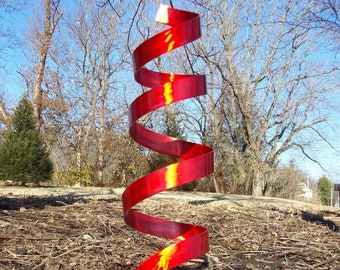 Candy Red Aluminum Metal Sculpture Garden Sculpture Abstract Art by Andre' ** Free Shipping**