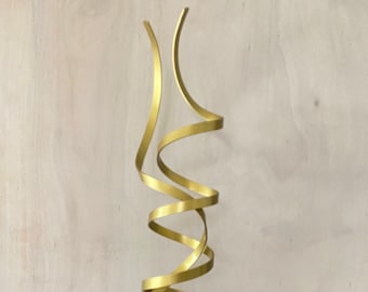 Modern Abstract Gold Metal  Sculpture Garden Sculpture In/Outdoor by Andre' *Free Shipping*