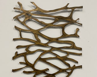 Metal Wall Art Sculpture Abstract Wall Sculpture Metallic Home Decor Patina Steel 48 x 32