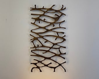 Metal Wall Art Sculpture  Abstract Wall Sculpture Patina Steel 24 x 12 *FREE SHIPPING*