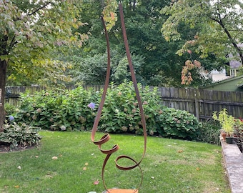 Patina Steel Modern Abstract Metal Sculpture / Garden Sculpture  by Andre' *Free Shipping*