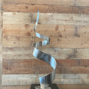Modern Abstract Stainless Steel Metal Sculpture Garden Sculpture In/Outdoor by Andre&#39; *Free Shipping*