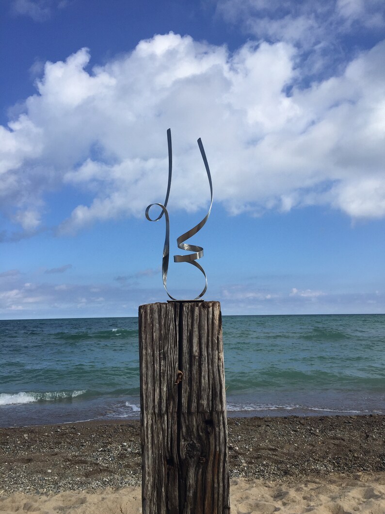 Modern Abstract Stainless Steel Metal Sculpture Garden Sculpture InOutdoor by Andre/'