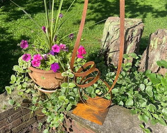 Patina Steel Modern Abstract Metal Sculpture / Garden Sculpture  by Andre' *Free Shipping*