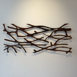 Patina Steel Metal Wall Art  Sculpture in 3-D 'Organic Strain'