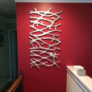 Metal Wall Art Sculpture  Abstract Wall Sculpture Metallic Home Decor Aluminum 48 x 26 &quot;FREE SHIPPING&quot;