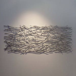 Metal Wall Art Sculpture  Abstract Wall Sculpture Metallic Home Decor Aluminum 60 x 24