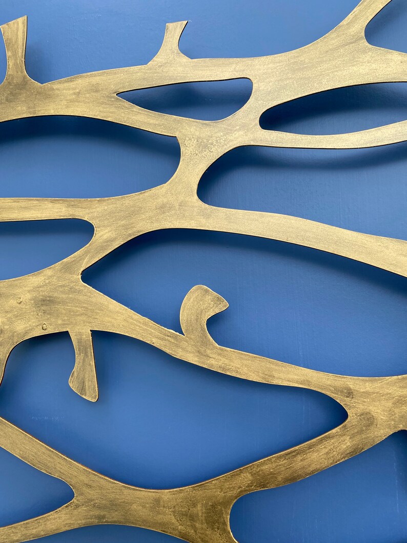Metal Wall Art Sculpture Abstract Wall Sculpture Metallic Gold Etsy