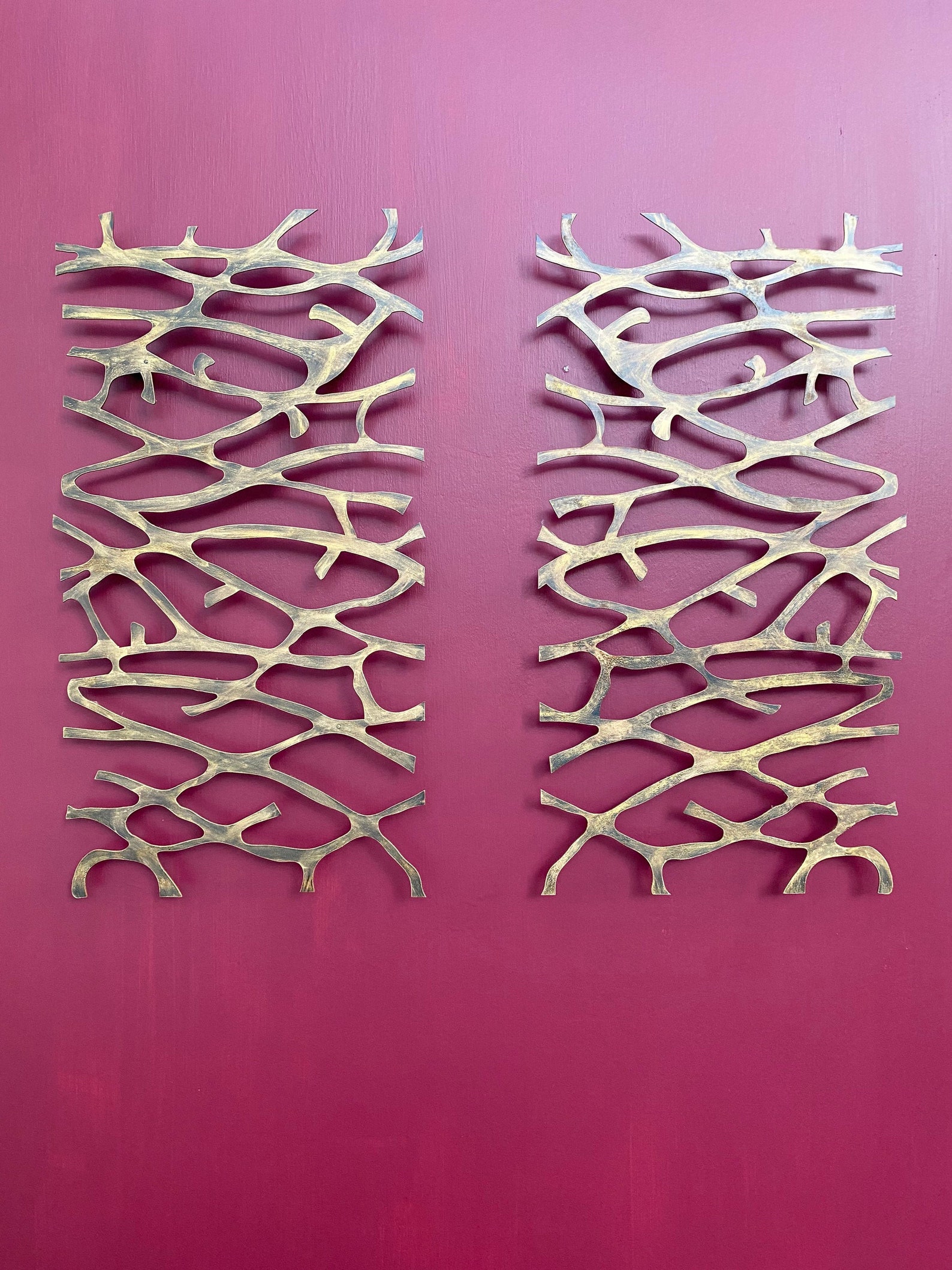 Set of 2 Metal Wall Art Sculpture Abstract Wall Sculpture Etsy