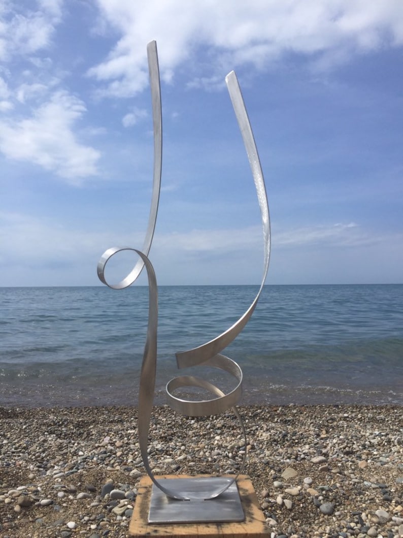 Modern Abstract Stainless Steel Metal Sculpture Garden Sculpture InOutdoor by Andre/'
