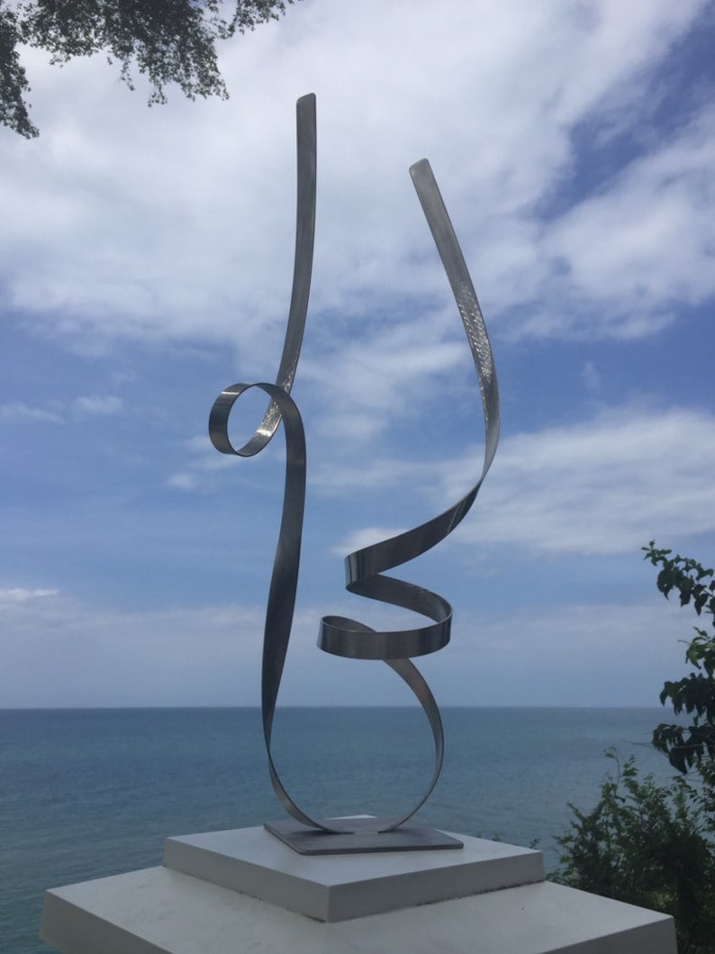 Modern Abstract Stainless Steel Metal Sculpture Garden Sculpture InOutdoor by Andre/'