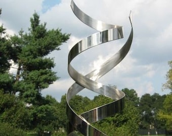 Modern Abstract Stainless Steel Metal  Sculpture Garden Sculpture In/Outdoor by Andre' *Free Shipping*