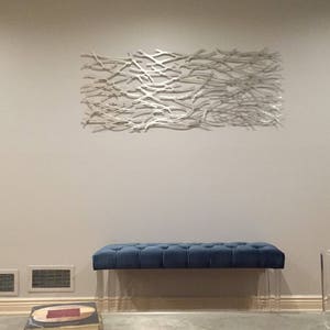 Metal Wall Art Sculpture  Abstract Wall Sculpture Metallic Home Decor Aluminum 60 x 24
