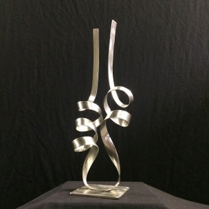 Modern Abstract Stainless Steel Metal Sculpture Garden Sculpture 16" tall In/Outdoor by Andre'