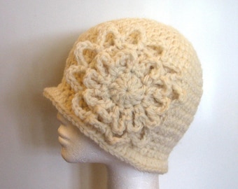 Crochet Pattern Cloche Hat with Flower  - Make and sell as many as you like