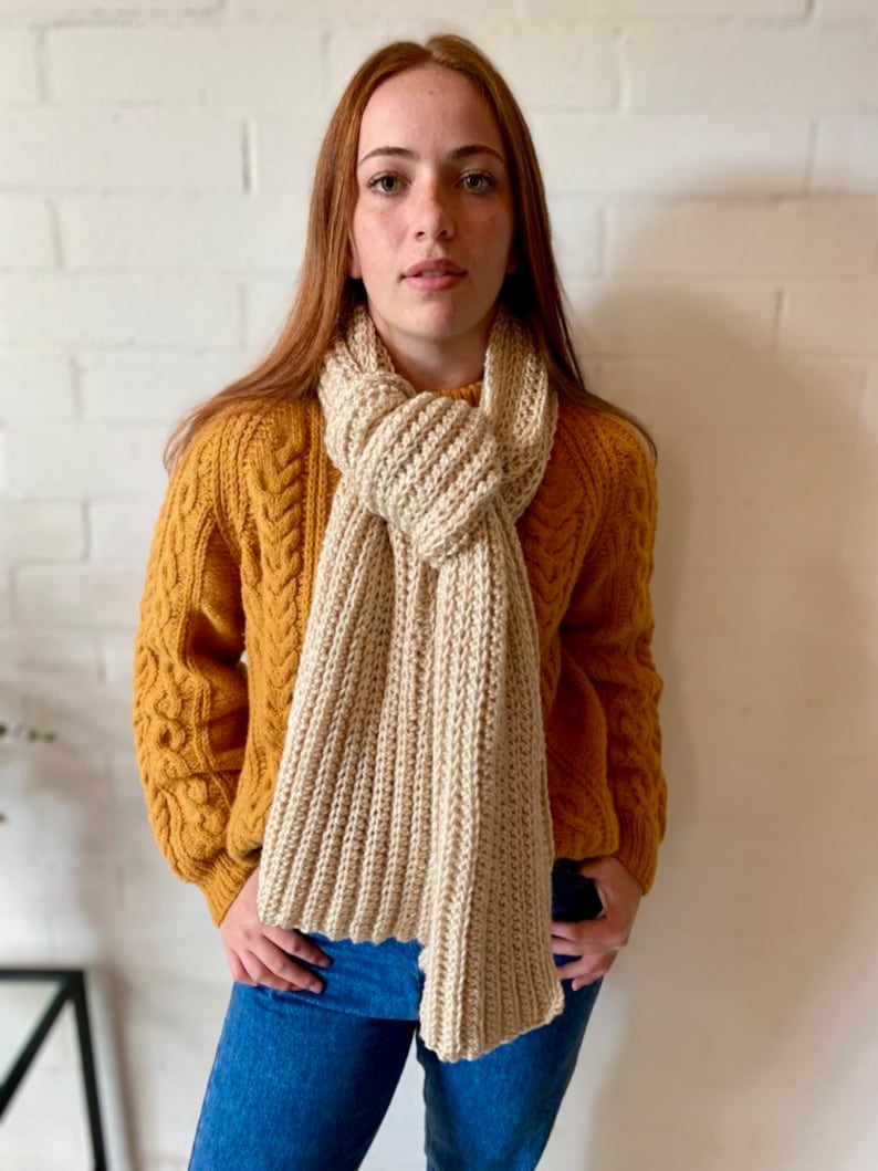 Crochet Shawl Soft Knit With Sleeve Winter Scarf Women Warm Sweater Long Wrap