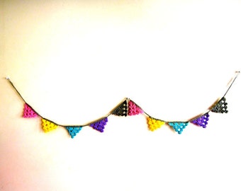 Crochet Pattern Bunting Mini Triangle Rainbow