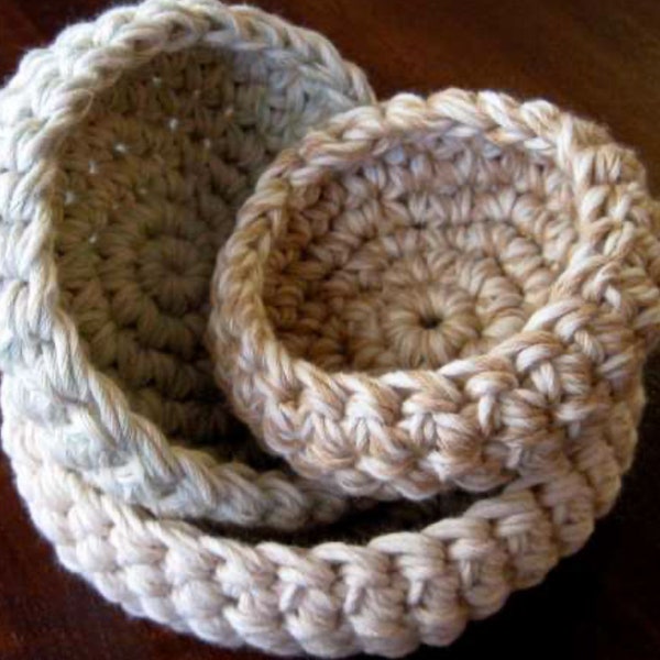 Crochet Pattern - Three Nesting Bowls - Permission to sell finished items