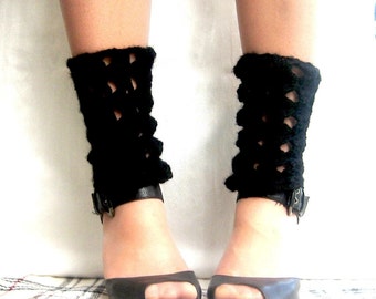 Crochet Pattern Lacy Ankle Warmers - permission to sell finished items
