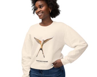 Scissor-Tailed Flycatcher Sweatshirt | Lightweight Crewneck for Bird Lovers, Nature Enthusiasts, Eco-Friendly Gift, Outdoor Style, Cozy