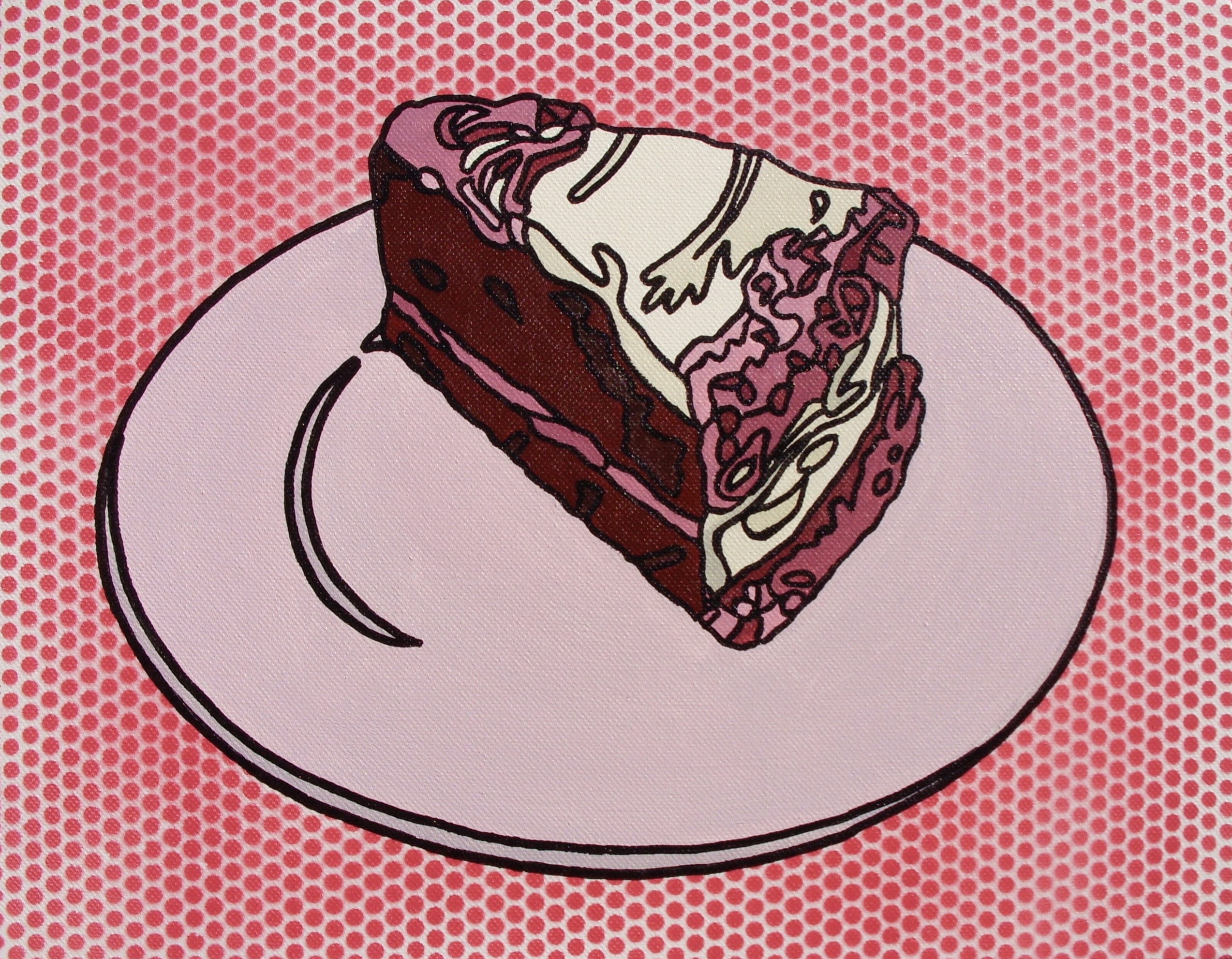 Pop Art Red Velvet Cake Painting photo