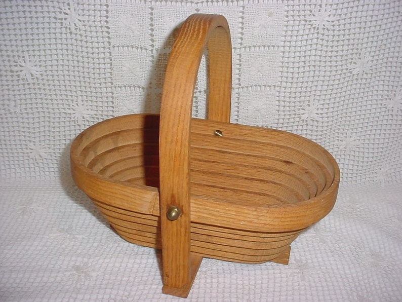 Handcrafted One Piece Wooden Oak Collapsible Folding Basket Etsy
