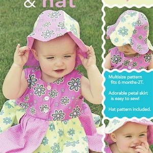 Petal Dress and Hat PDF Pattern Sizes 6 months to 2 T