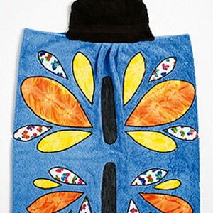 Babyhug Terry Woven Hooded Towel & Wrappers Owl Patch  L 76 x B 76 cm - Aqua Blue