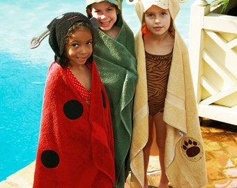 Animal Wrappers Hooded Towel E-pattern