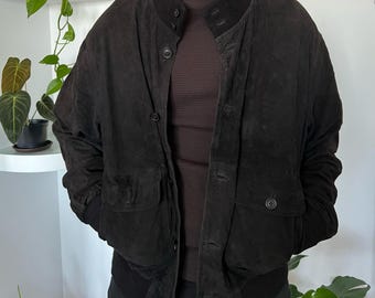 Blouson aviateur en daim Vera Pelle (homme, femme, L)
